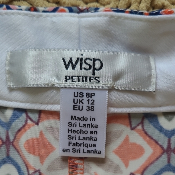 Wisp Petites Orange and Blue Floral Print Sleeveless Sundress - Size 8P (Petite) - Picture 4 of 6